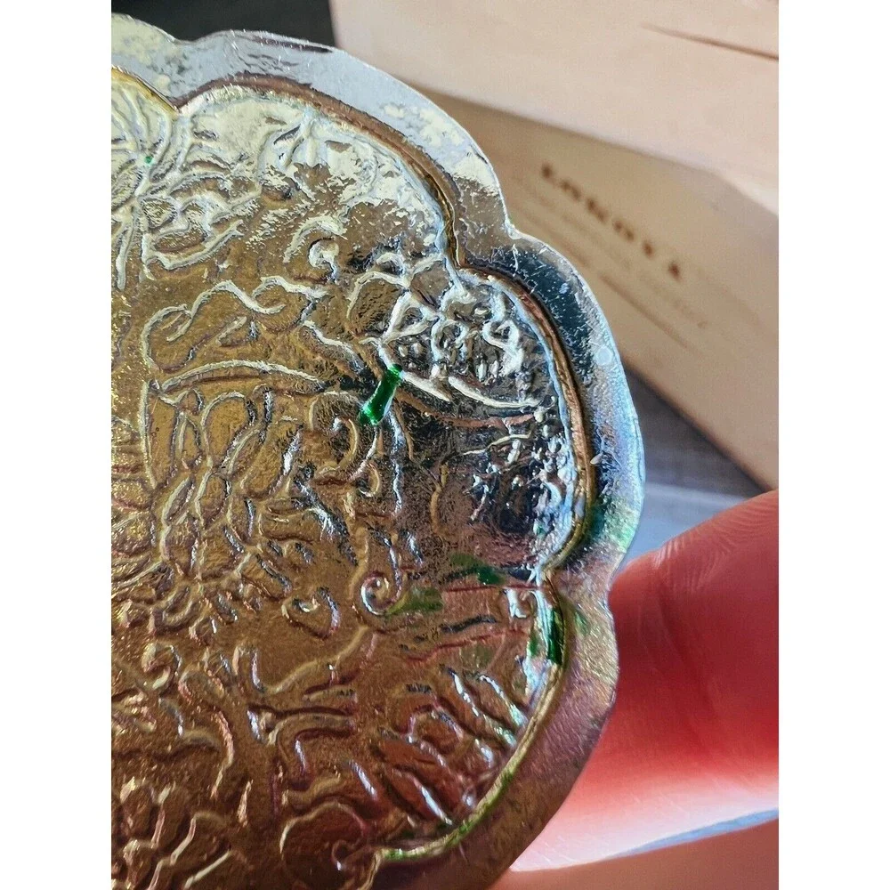 Ornate Hummingbird Trinket Box Small Metal Acrylic Pill Ring Holder  Rhinestone